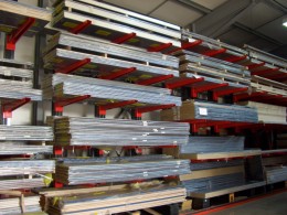 Stakapal Cantilever Racking offers 100% selectivity for Worktop and Laminate storage