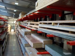 Stakapal Cantilever Racking is the ideal storage and selection solution for Worktops and Laminates for the KBB Industry