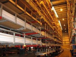Extruders of PVCu profiles commonly utilise Cantilever Racking in their warehouse