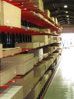 Stakapal manufacture Guided Aisle Cantilever Racking for high density storage of Panel Products