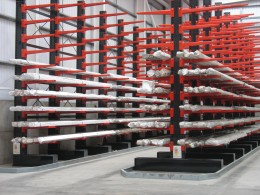 Stakapal Guided Aisle Cantilever Racking improves operational efficiency for metals storage